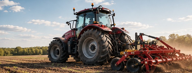 Tractor working in a field
